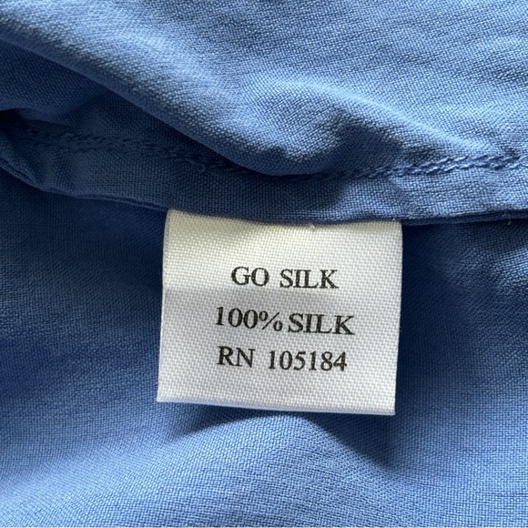 Go Silk washable silk pants women's plus sz 1X blue elastic waist comform relax - Picture 4 of 11